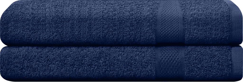 CAMRY Handtuch Set 2-teilig - 2 Handtücher 50x100 cm aus 100% Baumwolle - weiche und saugstarke Tücher in Farbe Navy