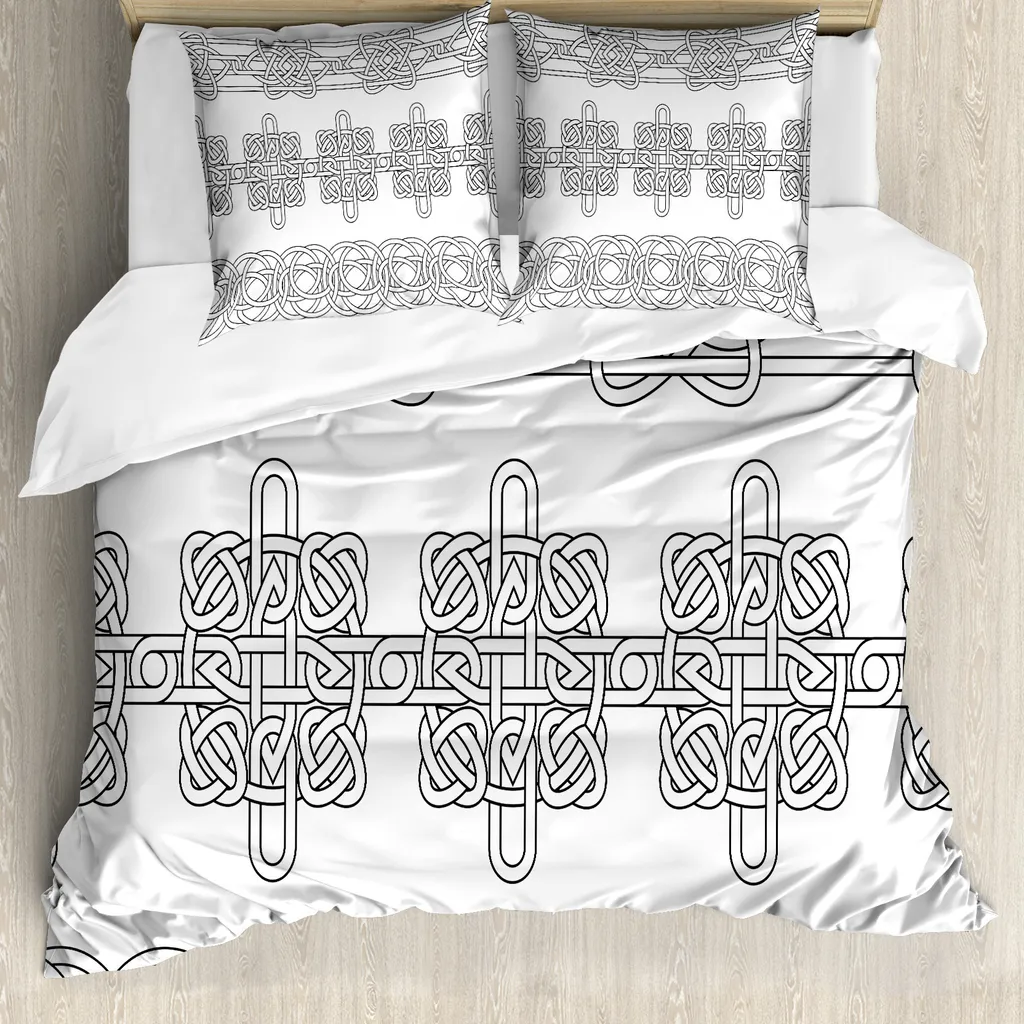 Set Letto ABAKUHAUS 155x220 Bianco e Nero: Estetica Stencil Art e Igiene