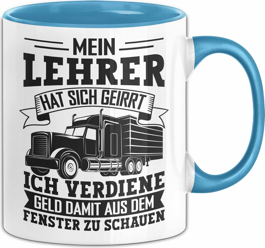Trucker Tasse Geschenk Für Berufskraftfahrer Lkw Fahrer Schule Fernfahrer Berufskraftfahrer Becher (Blau)