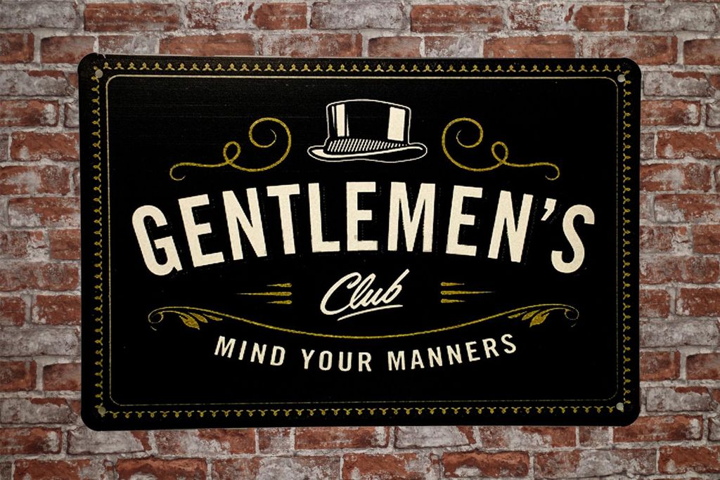 Gentlemen’s Club Blechschild - metallschild - Vintage blechschild - Metall poster - Retro blechschild.