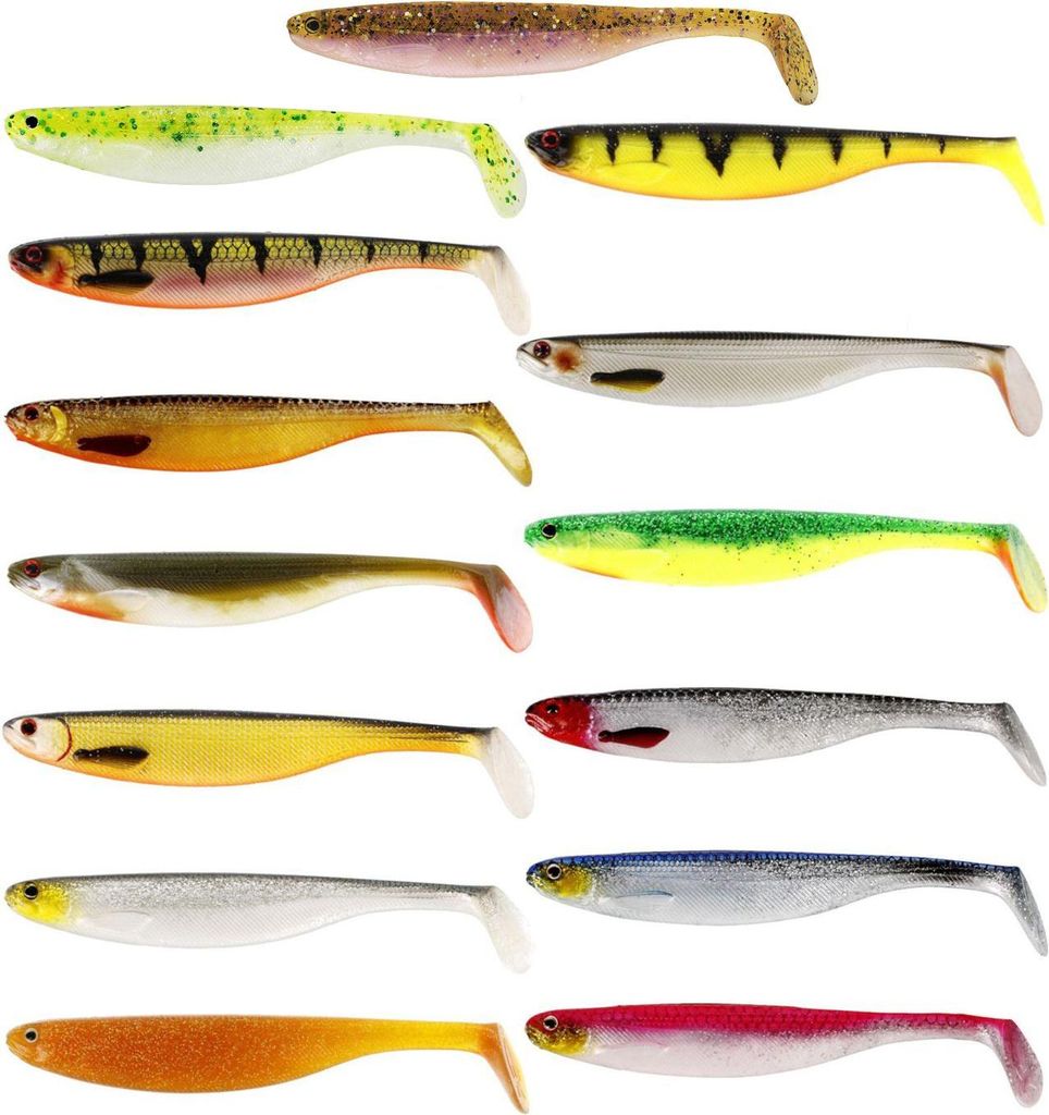 Westin ShadTeez Slim 12cm 10g - 2 Gummifische, Farbe:Motoroil Goldfarben