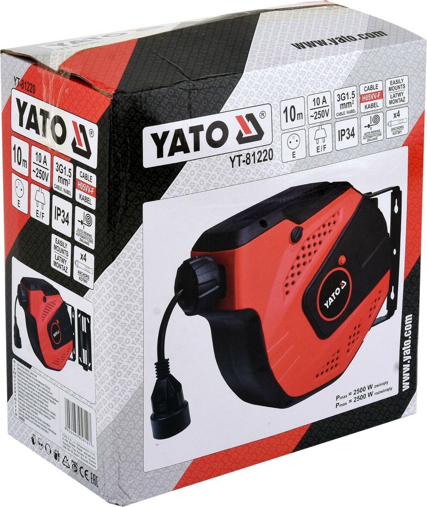Yato YT-81220, Schwarz, Rot, Polyvinylchlorid (PVC), 1 Produktbild 