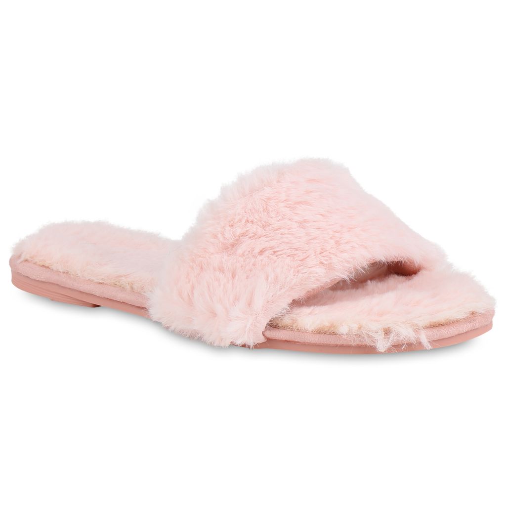 van-hill Damen Hausschuhe warm gefüttert Kunstfell Rosa 41 Produktbild 