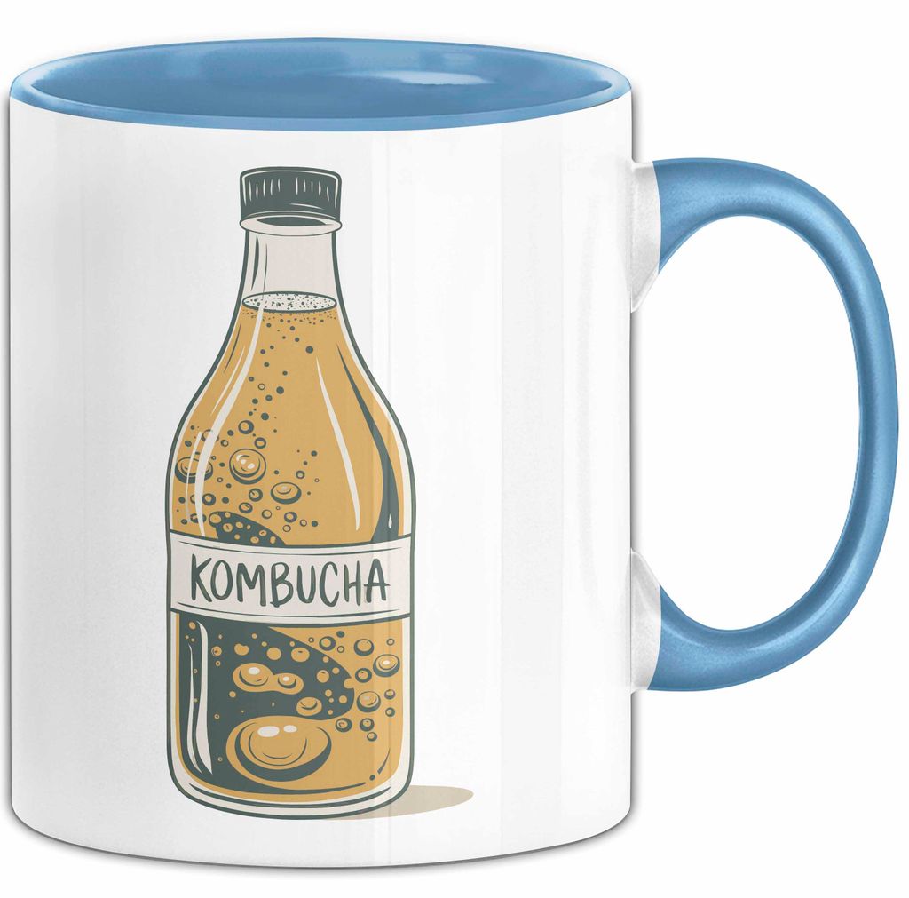 Kombucha Trinker Tasse Geschenkidee Darmgesundheit Liebhaber (Blau)