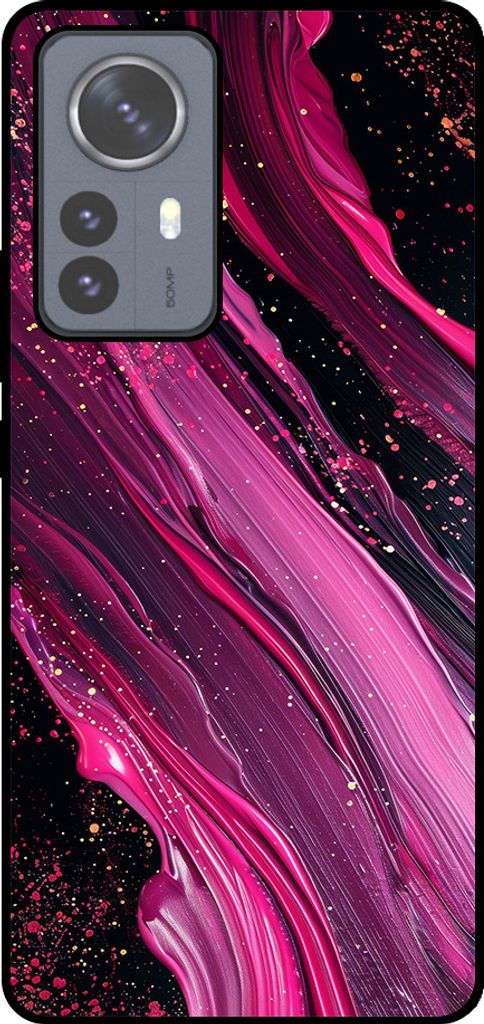 Smartphonica Phone Case Fit für Xiaomi 12 Pro mit Marmor-Druck - TPU zurück Abdeckung Fall Marmor-Design - lila rosa