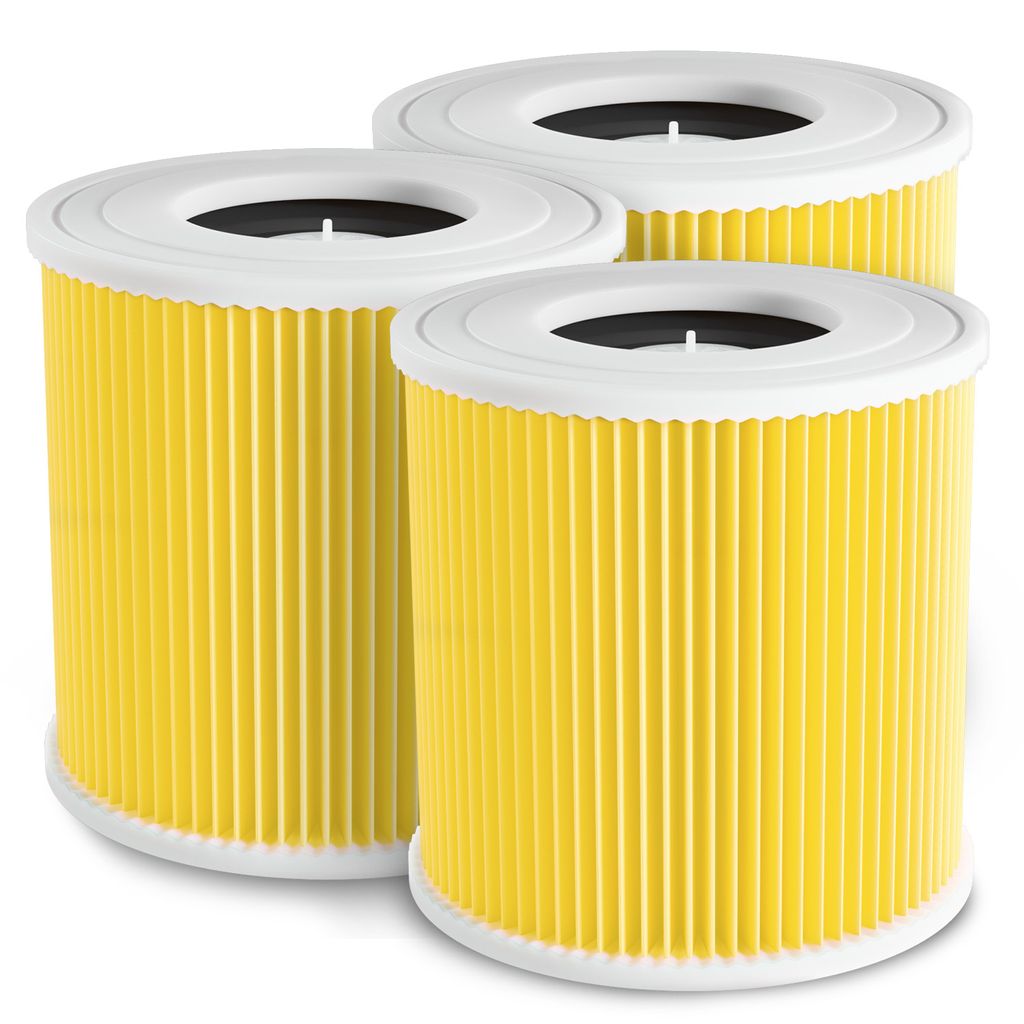 Filterzylinder Set 3x passend wie Kärcher 6.414-552.0 Lamellenfilter für Mehrzwecksauger