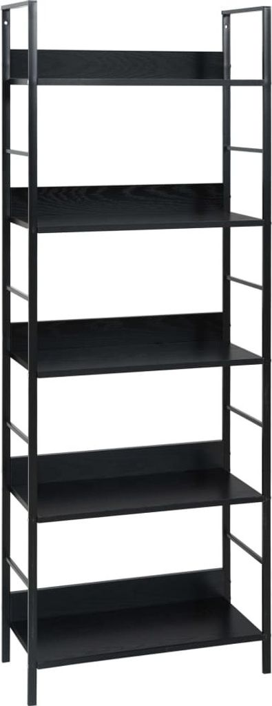 Bücherregal 5 Regalböden Schwarz 60x27,6x158,5 cm Holzwerkstoff