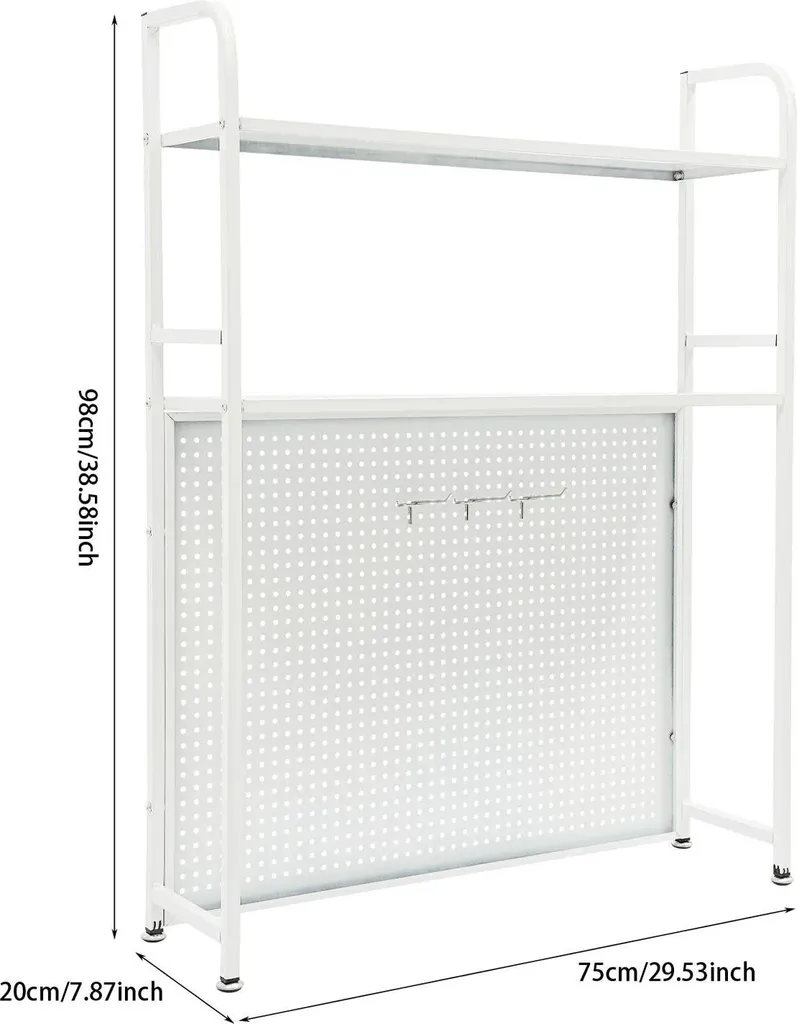 Organiseur de table grande capacité blanc avec finition anti-rouille