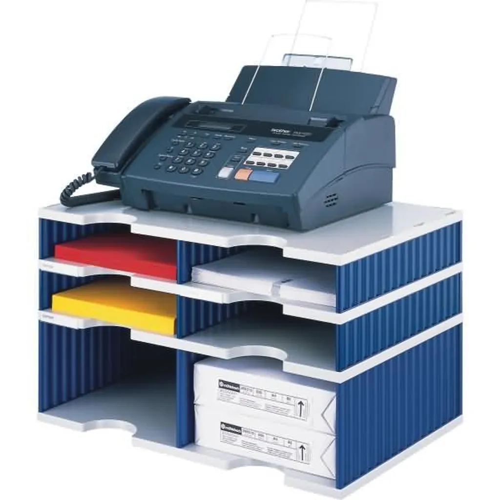 Station de classement pour bureau A4 styrodoc duo bleu gris 6 rangements