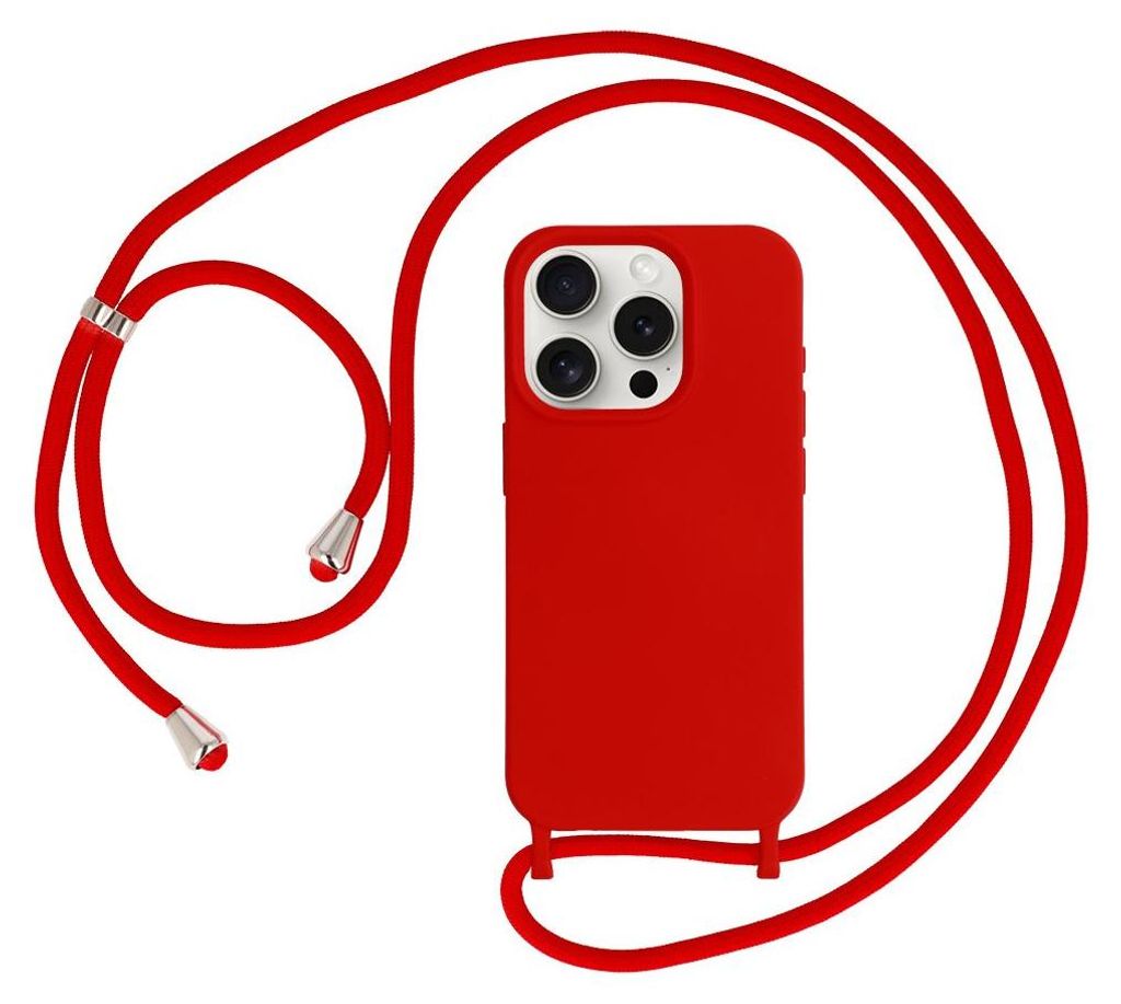 Handy Hülle Umhängehülle kompatibel mit Iphone 15 Pro Design 1 Rot