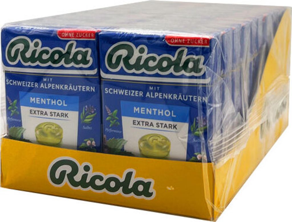 Ricola Menthol extra stark Bonbons, 20x 50g Produktbild 