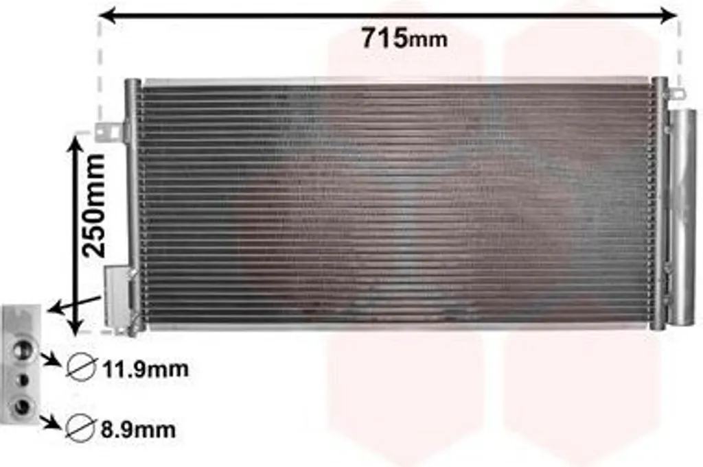 Condenseur clim en aluminium Van Wezel pour Lancia Delta et Fiat Punto