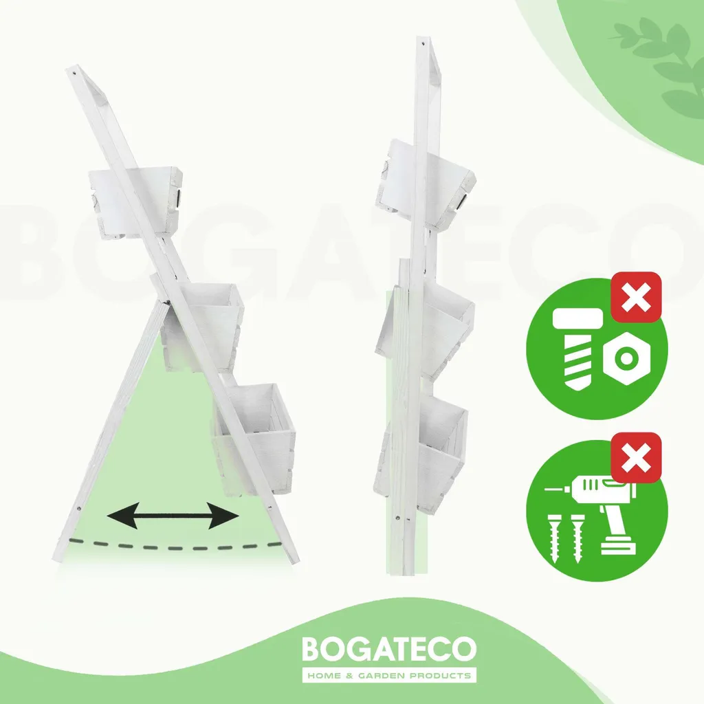 Jardinière Verticale en Bois 3 Bacs pour Potager de Balcon 110cm