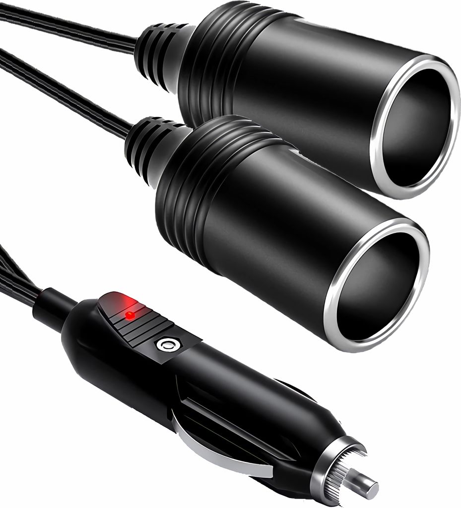 O32C 12V/24V 20A KFZ Adapter Steckdose 2 Fach Auto Zigarettenanzünder Verteiler 28cm