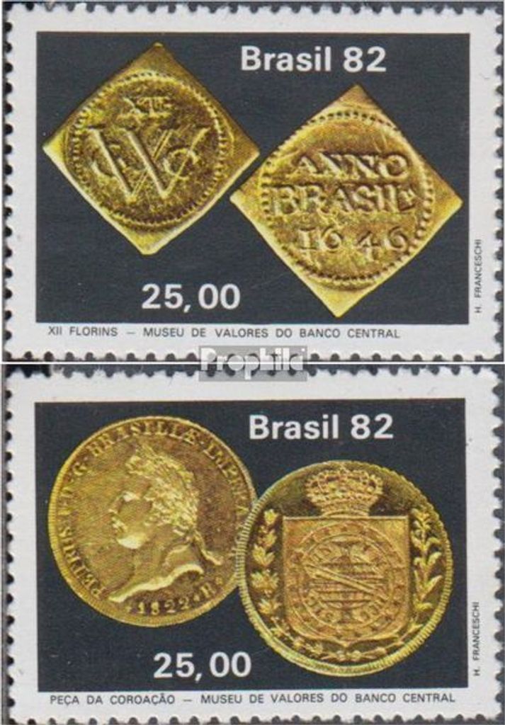 Briefmarken Brasilien 1982 Mi 1917-1918 (kompl.Ausg.) postfrisch Zentralbank Museum