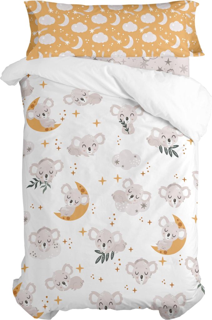 Baby koala Bettbezug set 2 teiliges 155 x 220 cm 100% Baumwolle Hergestellt in Europa