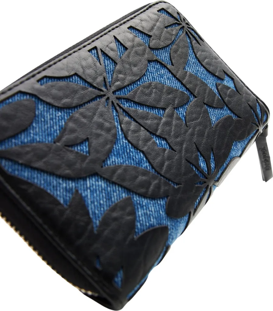 Portefeuille Zippé Desigual Noir/Bleu à Multiples Compartiments - 9