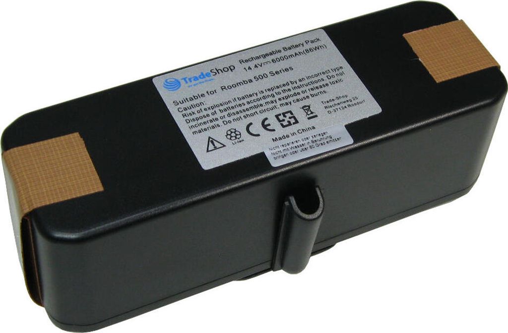 Trade-Shop Premium Li-Ion Akku 14,4V 6000mAh für iRobot Scooba 450, Robotic Vacuum Cleaner U290, Klarstein Cleanmate, Cleanfriend Veluce R290, Vil...