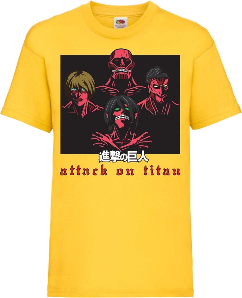 Kinder T-Shirt Attack Anime On Titan The Titans, 12-13 Jahr - 152 / Gelb