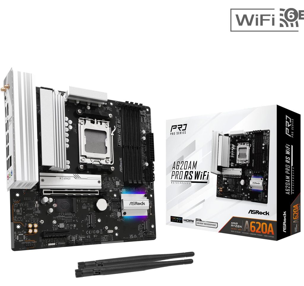 ASRock A620AM Pro RS WiFi AM5 mATX HDMI/DP al dettaglio - Immagine del prodotto 