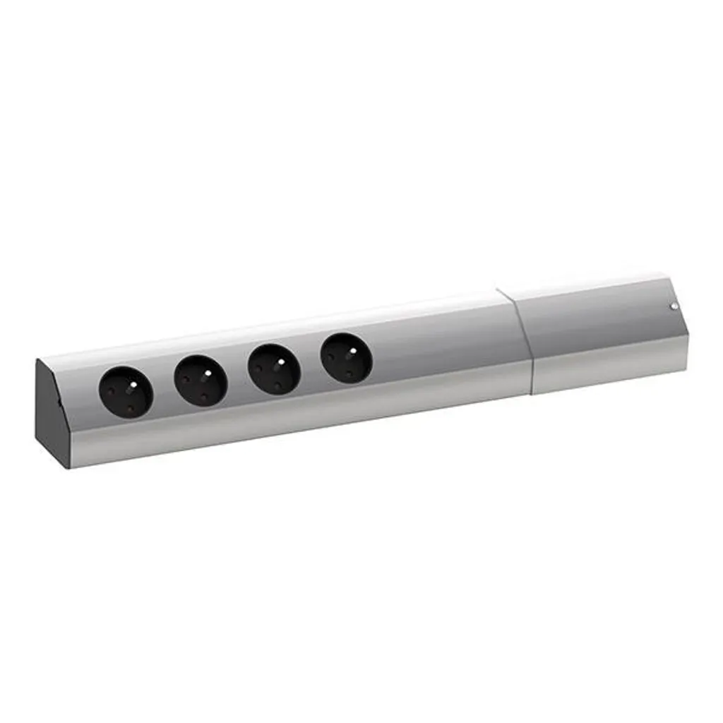 Bloc multiprises 4 prises Bachmann CASIA en aluminium câble de 2.0m