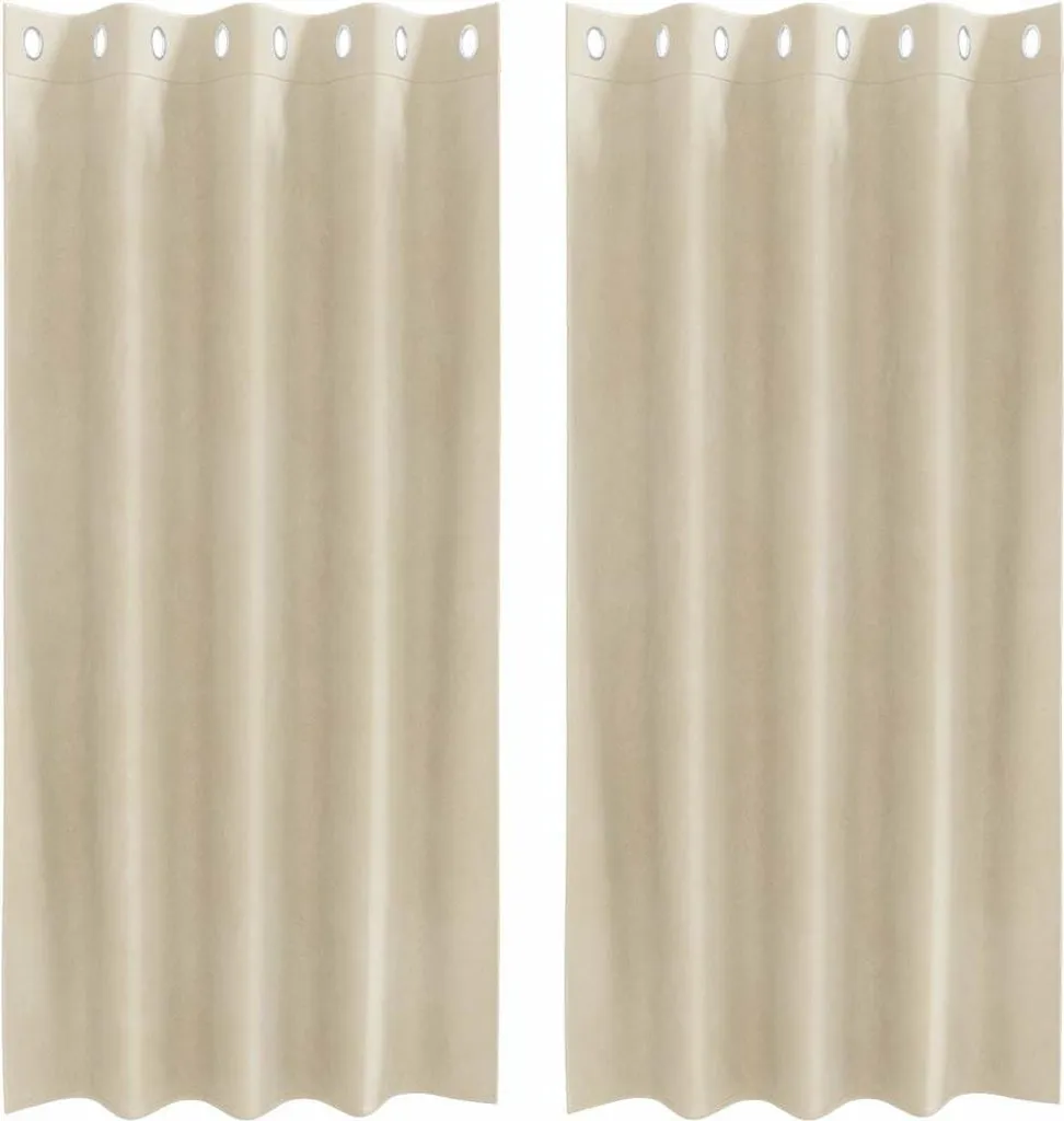 vidaXL Tende oscuranti 2 pezzi crema 140 x 175 cm velluto
