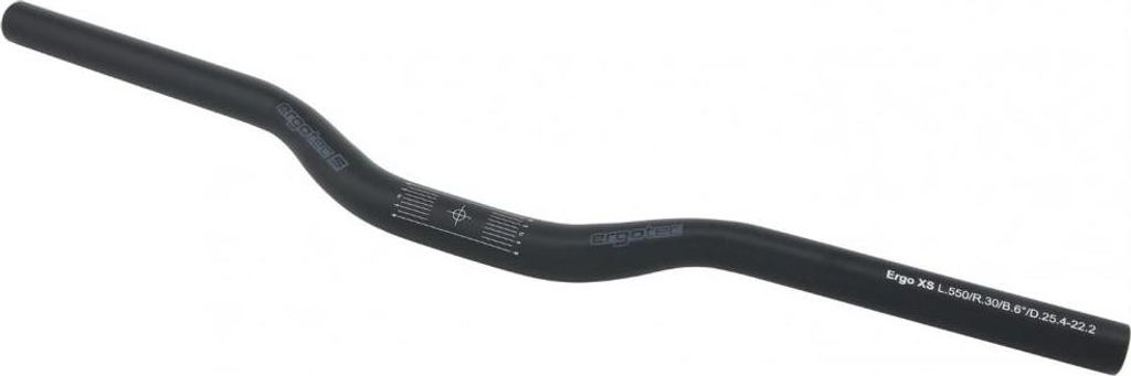 Ergotec Bügel ERGO S, 8°, Ø = 25,4mm, Aluminium, schwarz, SL 5