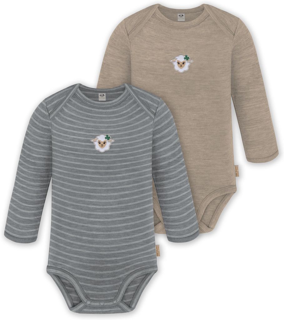 normani 2er Pack Baby Merino Body Langarm