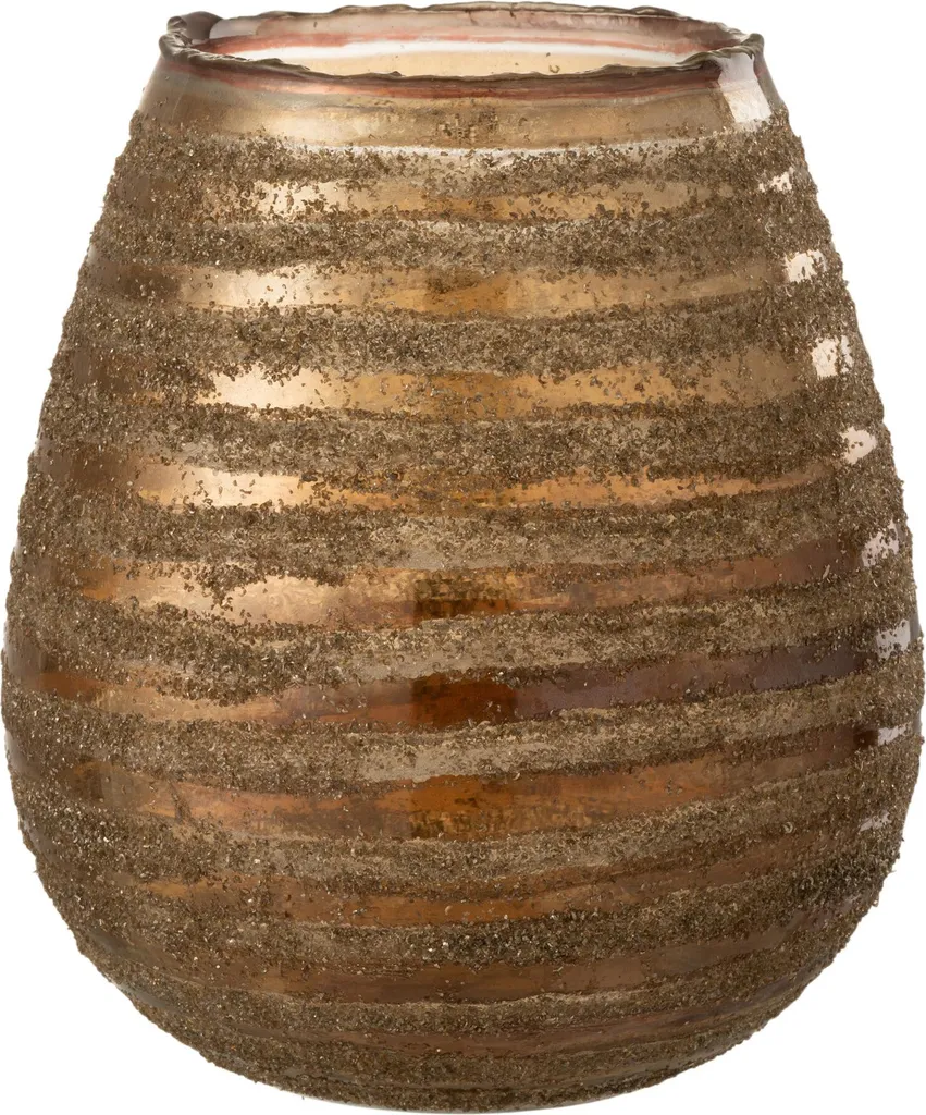 Porte-bougie J-Line Large en verre teinté marron - Design rond moderne