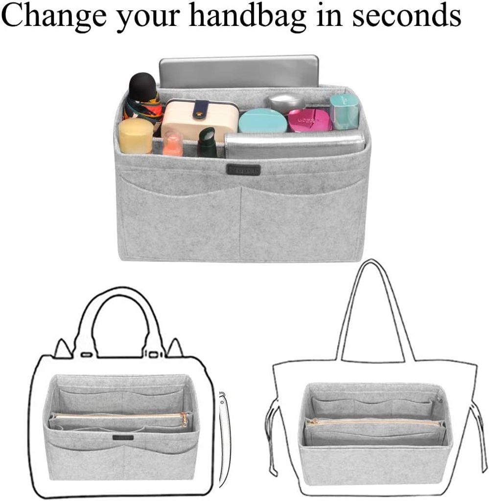 Handtasche Organizer Handtaschen-Organizer Aus Filz Schwarz, Mit