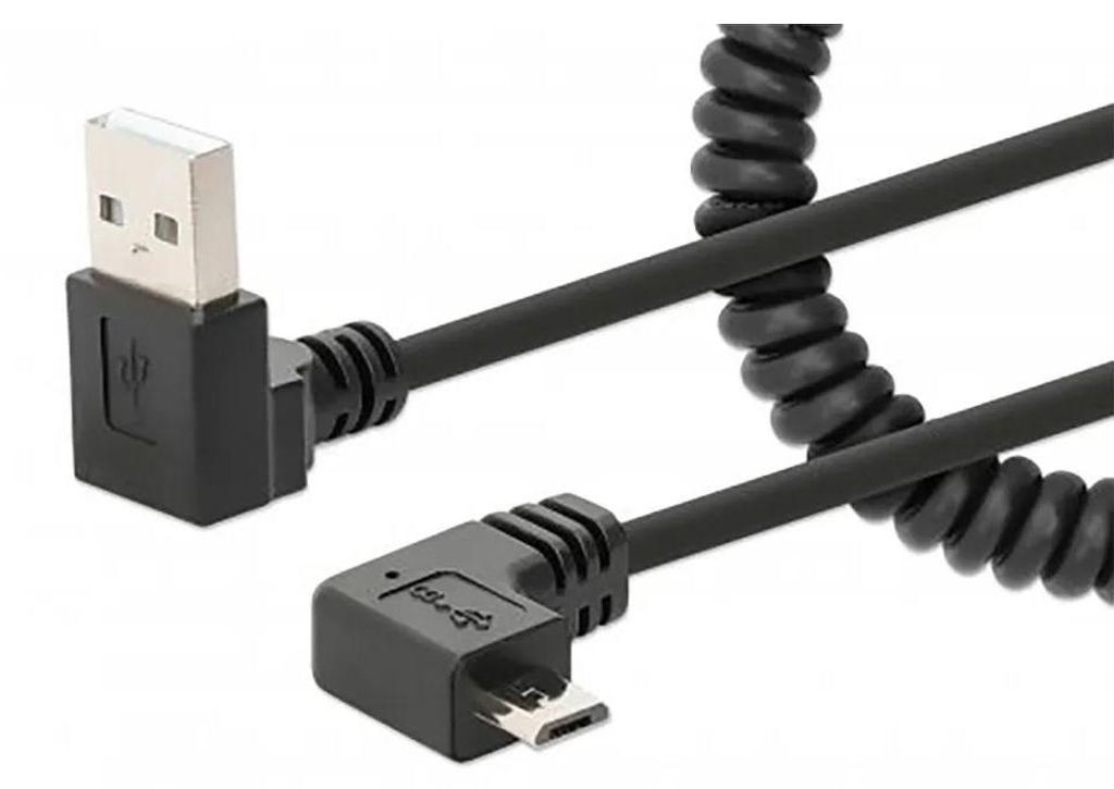 Manhattan 356237 MANHATTAN Spiralkabel USB-A auf Micro-USB Obrázek produktu 