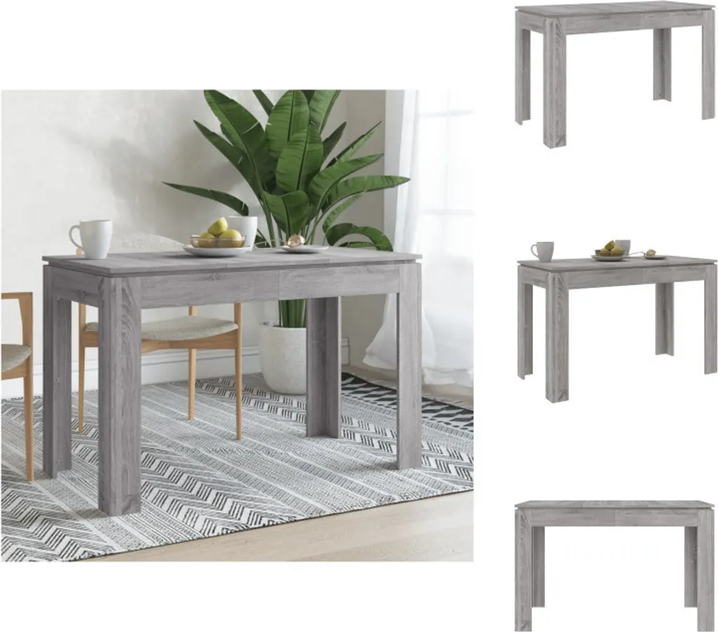 Petite table de salle à manger 4 personnes 120 cm, Gris Sonoma moderne