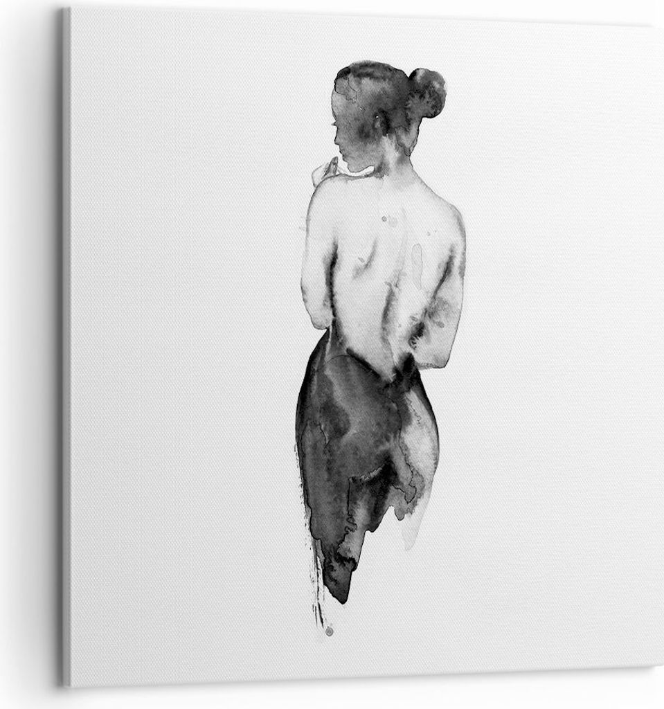 Bild auf Leinwand - Leinwandbild - Einteilig - Aquarell Frau Nacktheit - 60x60cm - Wand Bild - Wanddeko - Wandbilder - Leinwanddruck - Bilder - Wan...