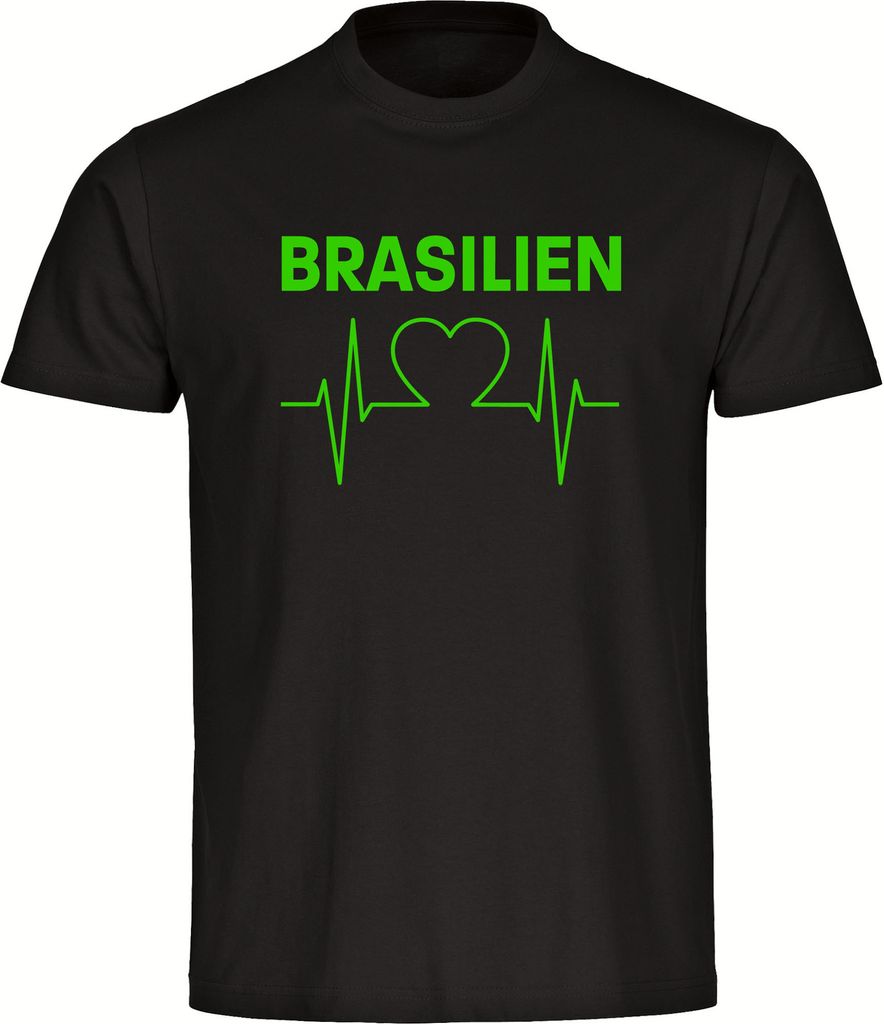 multifanshop Herren T-Shirt - Brasilien - Herzschlag, Produktbild 