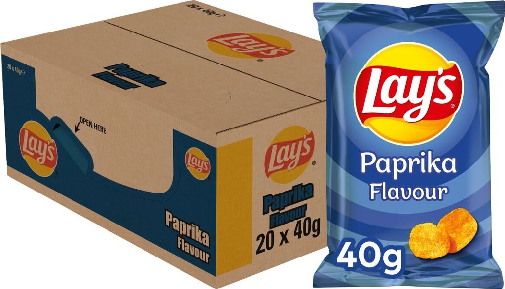 Lay's - Chips Paprika Bag 40gr | Upoot eine 20 Beutel x 40 Gramm