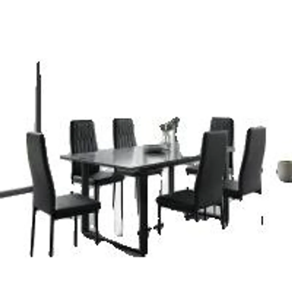 Chaises de salle à manger design élégant noir lot de 6 pièces de haute qualité