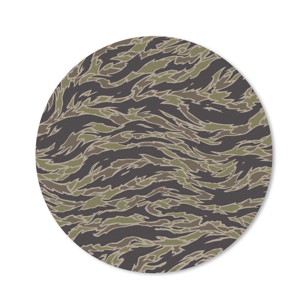 MuchoWow Mauspad Mousepad Camouflage-Muster mit Streifen 30x30 cm - Mousepads - Maus Mat - Pad - Mausunterlage - Tischunterlage - Schreibtischmatten