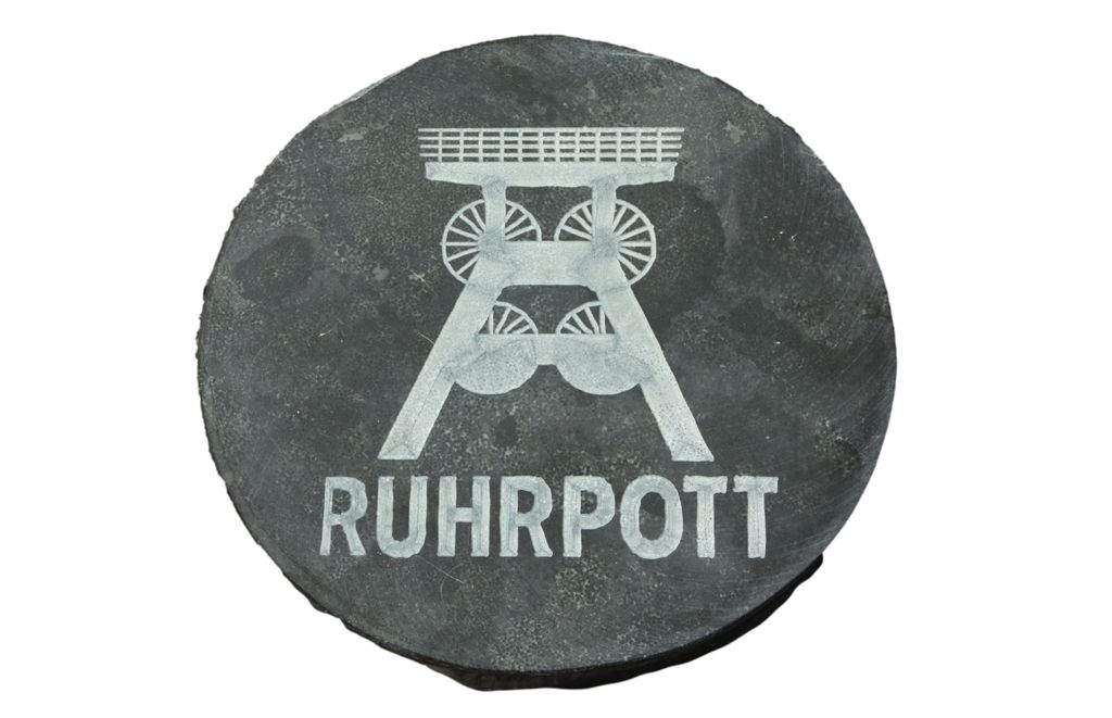 Trittplatte RUHRPOTT für den Garten DEKORATION Ruhrgebiet bestehend aus Naturstein Limestone Teilpoliert Frostfest, NH-RU