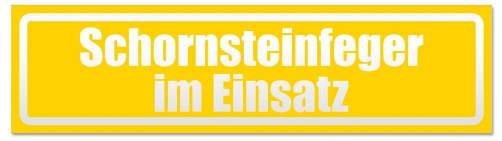 Kiwistar - Autoaufkleber - Gelb - 60 x 16 cm - Schornsteinfeger im Einsatz invertiert - Hinweis Aufkleber Sticker für Auto, Kfz, Fahrrad, PKW, LKW