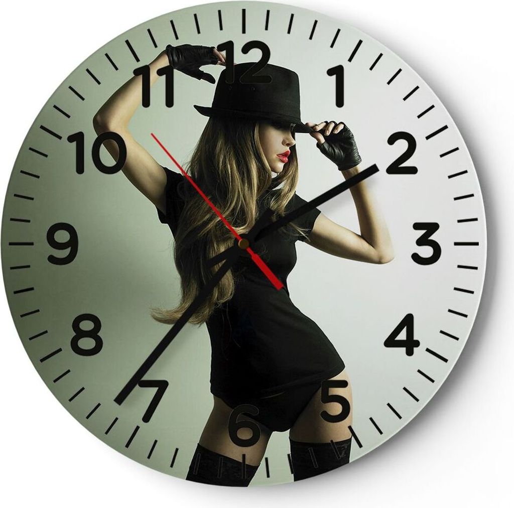 Wanduhr - Rund - Glasuhr - Schönheit club tanz disco - Produktbild 