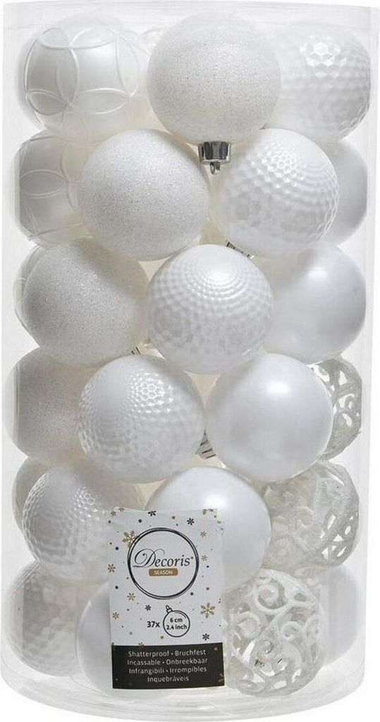 Boules De Noël Blanches ø6cm Décoration élégante Pour Sapin Image du produit 