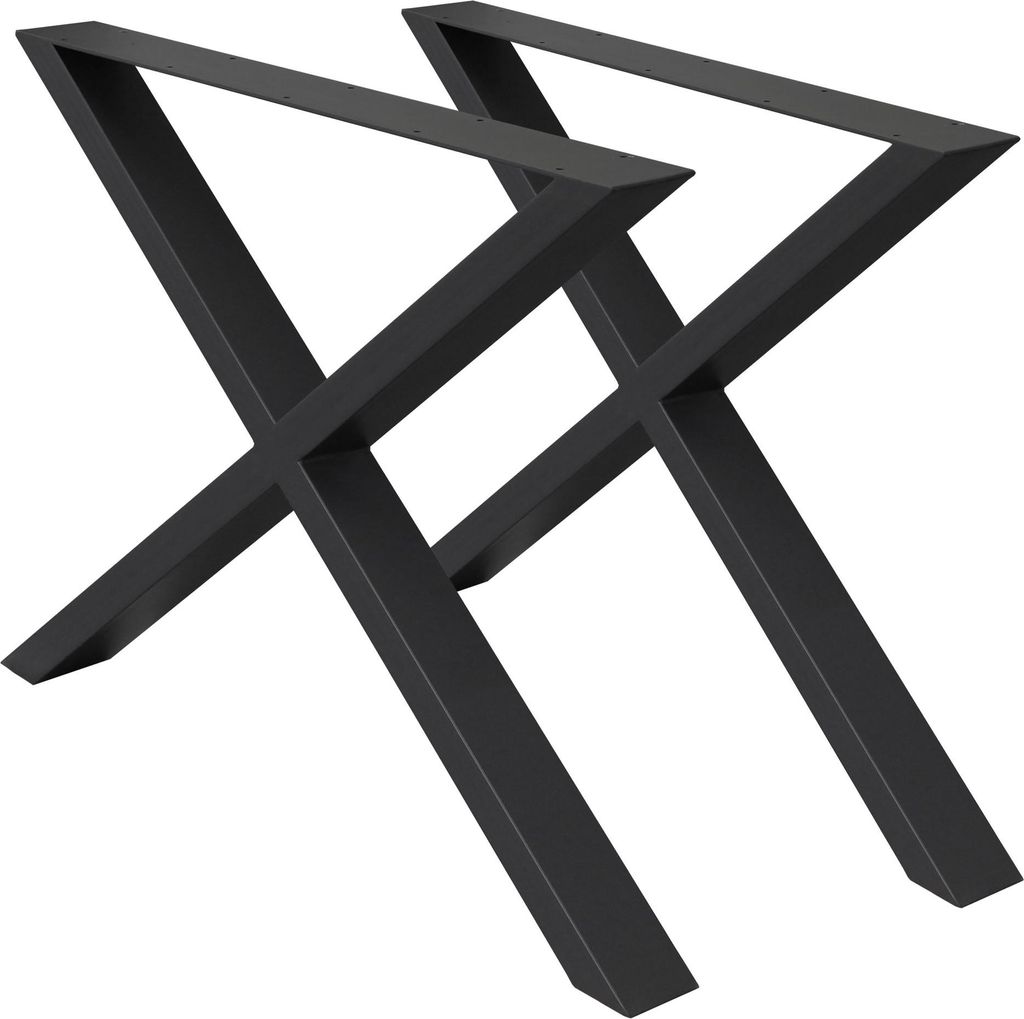 ECD Germany 2x stolová noha X-Design, 60x72 cm, černá, Obrázek produktu 