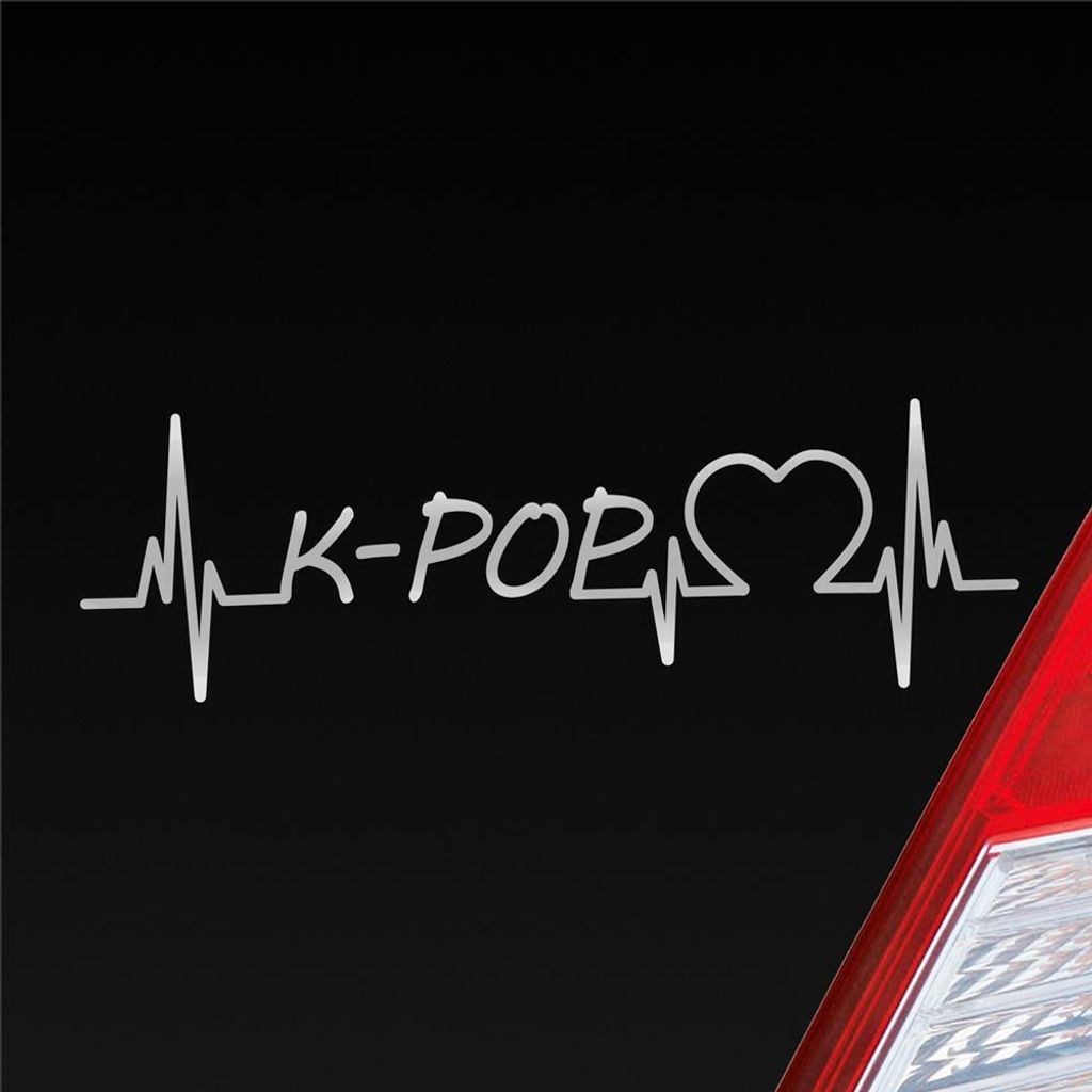 HUURAA! Auto Aufkleber K-POP Puls Herzschlag Fun Sticker Heckscheibenaufkleber Autoaufkleber mit Musik Motiv 19x6cm