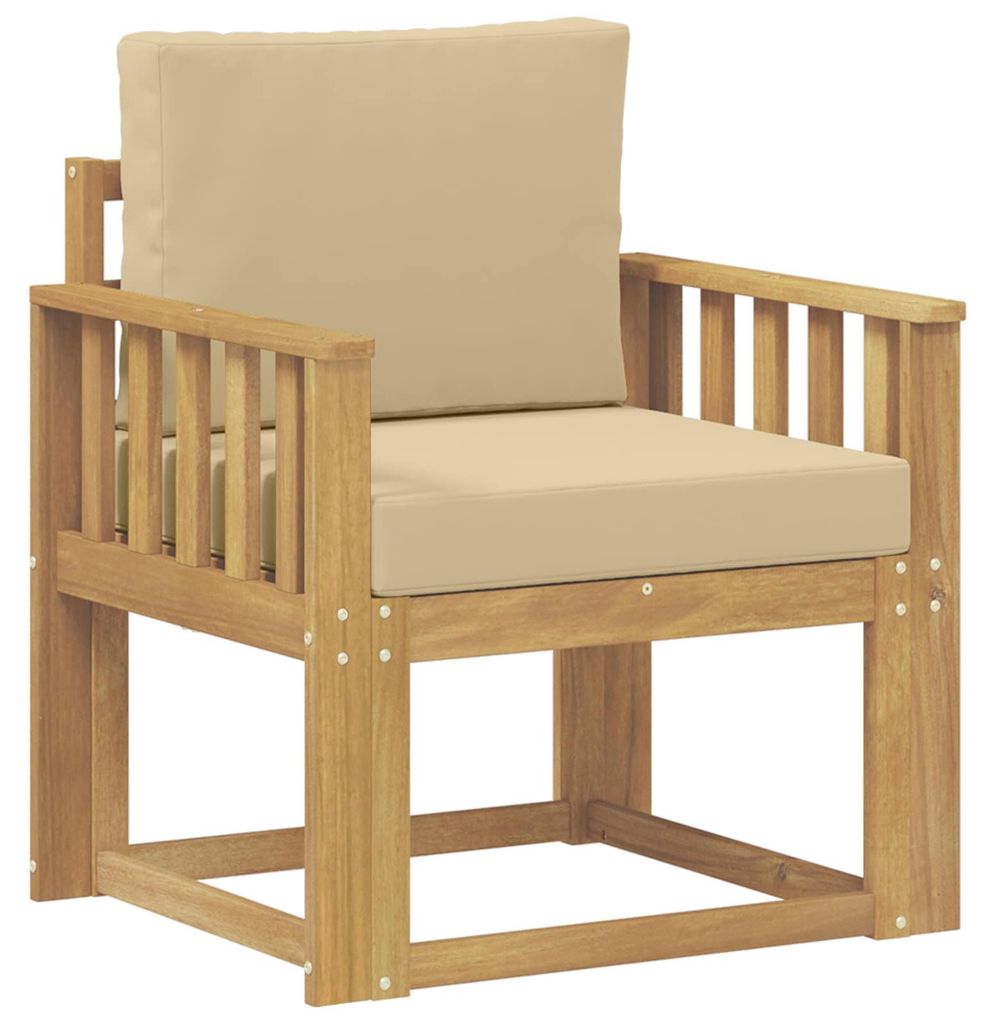 vidaXL 2 Stück Outdoor-Sofagarnitur Polyester Weiß und Beige
