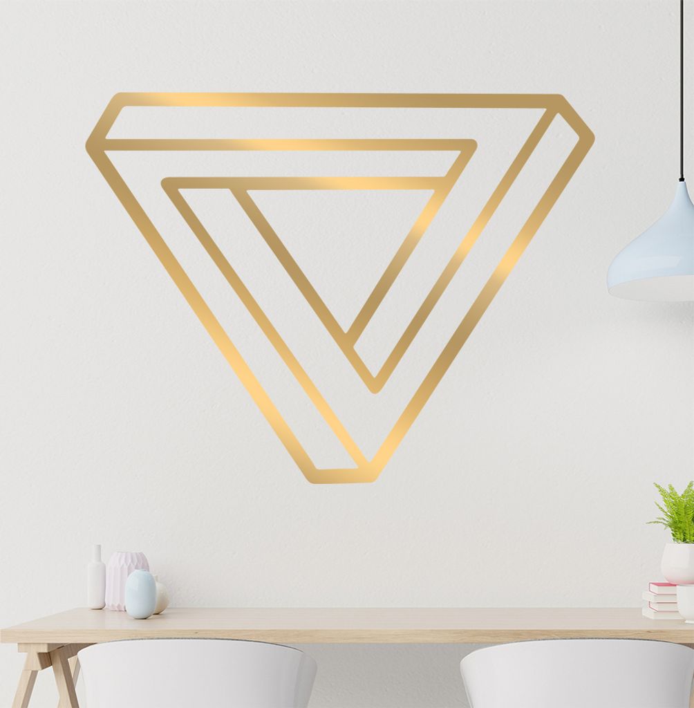 KIWISTAR Optische Täuschung Illusion - Tribar Wandtattoo in 6 Größen - Wandaufkleber Wall Sticker - Dekoration, Küche, Wohnzimmer, Schlafzimmer...