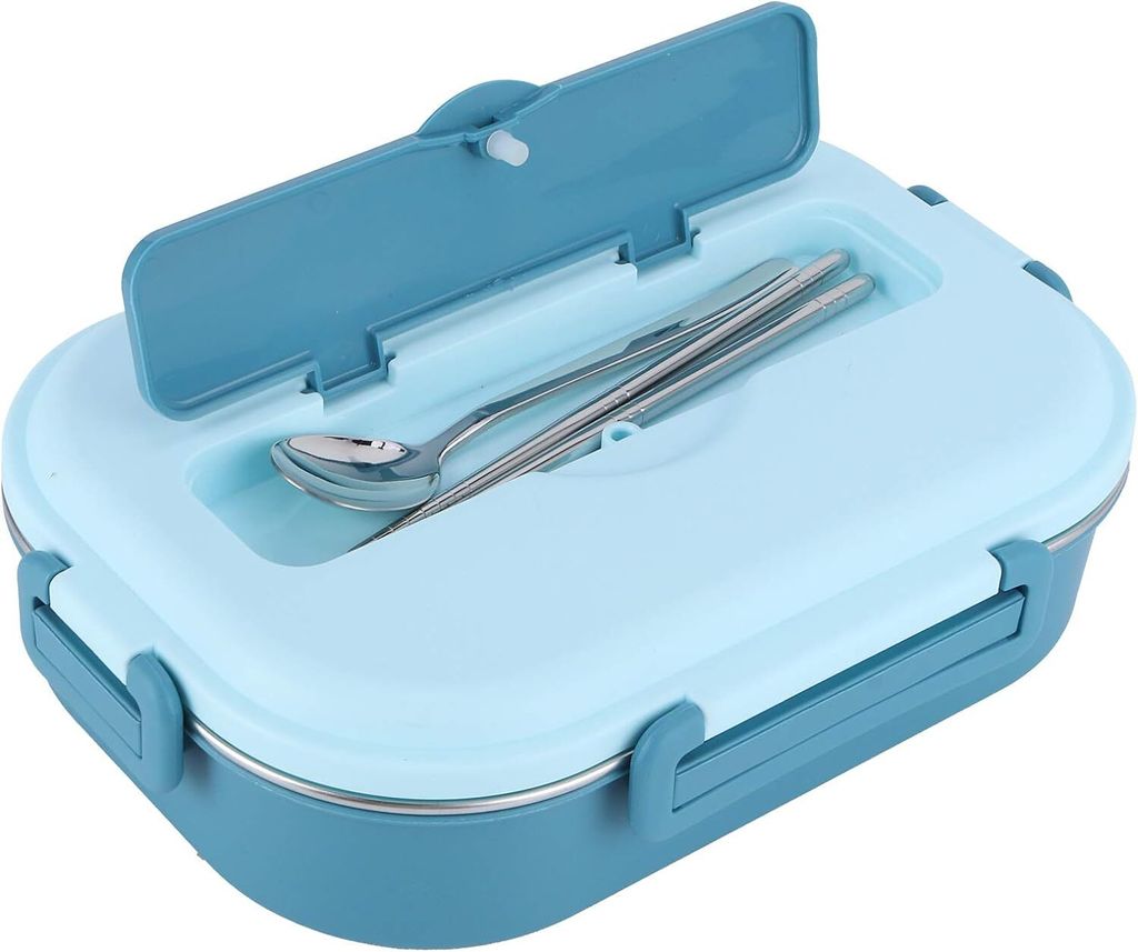 Lunchbox-Behälter, Bento-Lunchbox, Edelstahl-Lunchbox, 4-Gitter-tragbarer Bento-Box-Lebensmittelaufbewahrungsbehälter für Studenten und Erwachse...