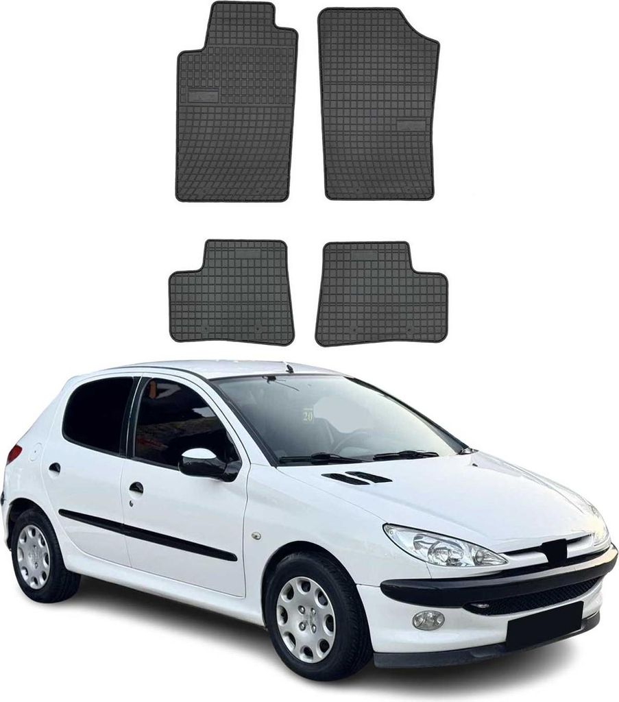 1998-2009 Peugeot 206 Fußmatten Gummi Schwarz 4 tlg