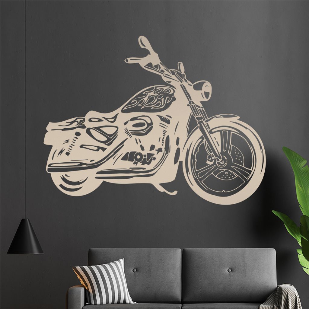 Motorrad Wandtattoo in 6 Größen - Wandaufkleber Wall Sticker - Dekoration, Küche, Wohnzimmer, Schlafzimmer, Badezimmer