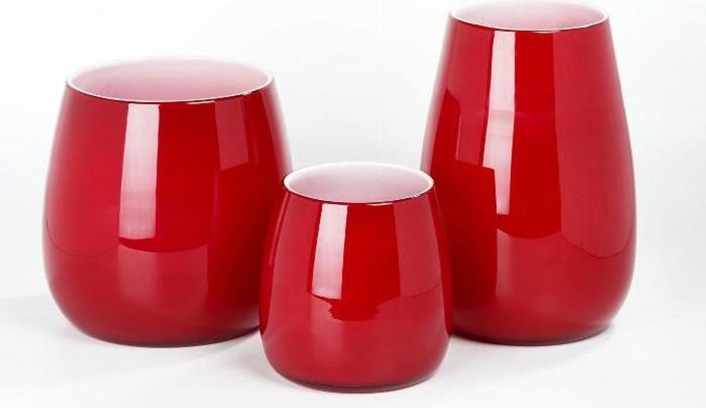 Lambert Pisano Vase groß Überfangglas rot, H 30 cm, D 22 cm Produktbild 