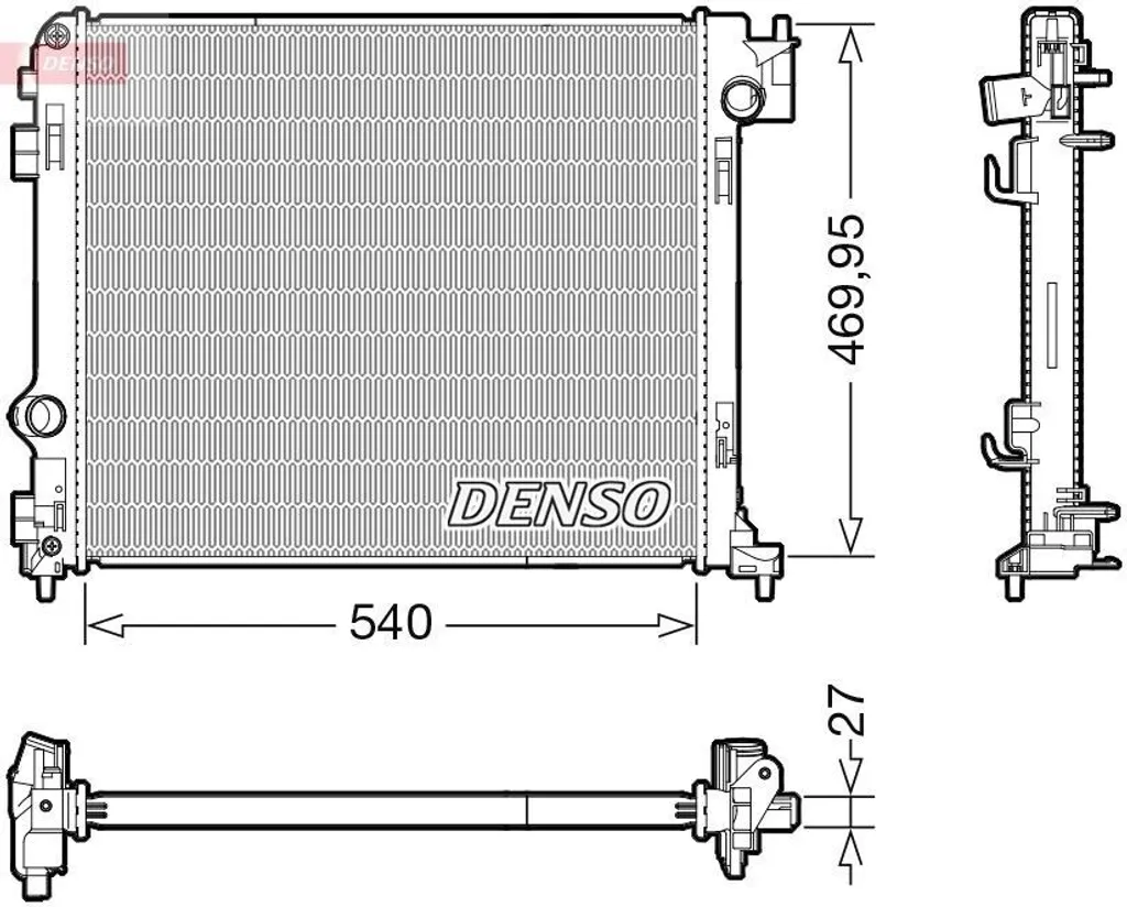 Radiateur de refroidissement moteur X-Trail T32 et Koleos II DRM46065